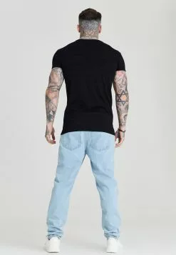 SikSilk Jacquard - T-Shirt Basic - Black -Outlet SikSilk Winkel 5533737b350c4eac8639d141bd007d40