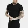 SikSilk Script Embroidery Muscle Fit - T-Shirt Basic - Black -Outlet SikSilk Winkel 5650d0d7fb6d406babd7b8a830df7ddc