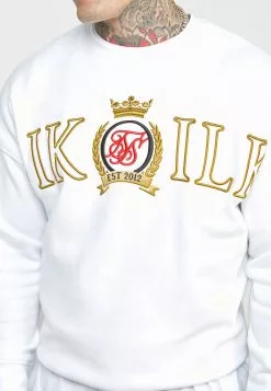 SikSilk Crest Embroidery- Sweater - White 13 SikSilk Crest Embroidery- Sweater - White -Outlet SikSilk Winkel 57d2e657837b4f628e1321c36e41f223