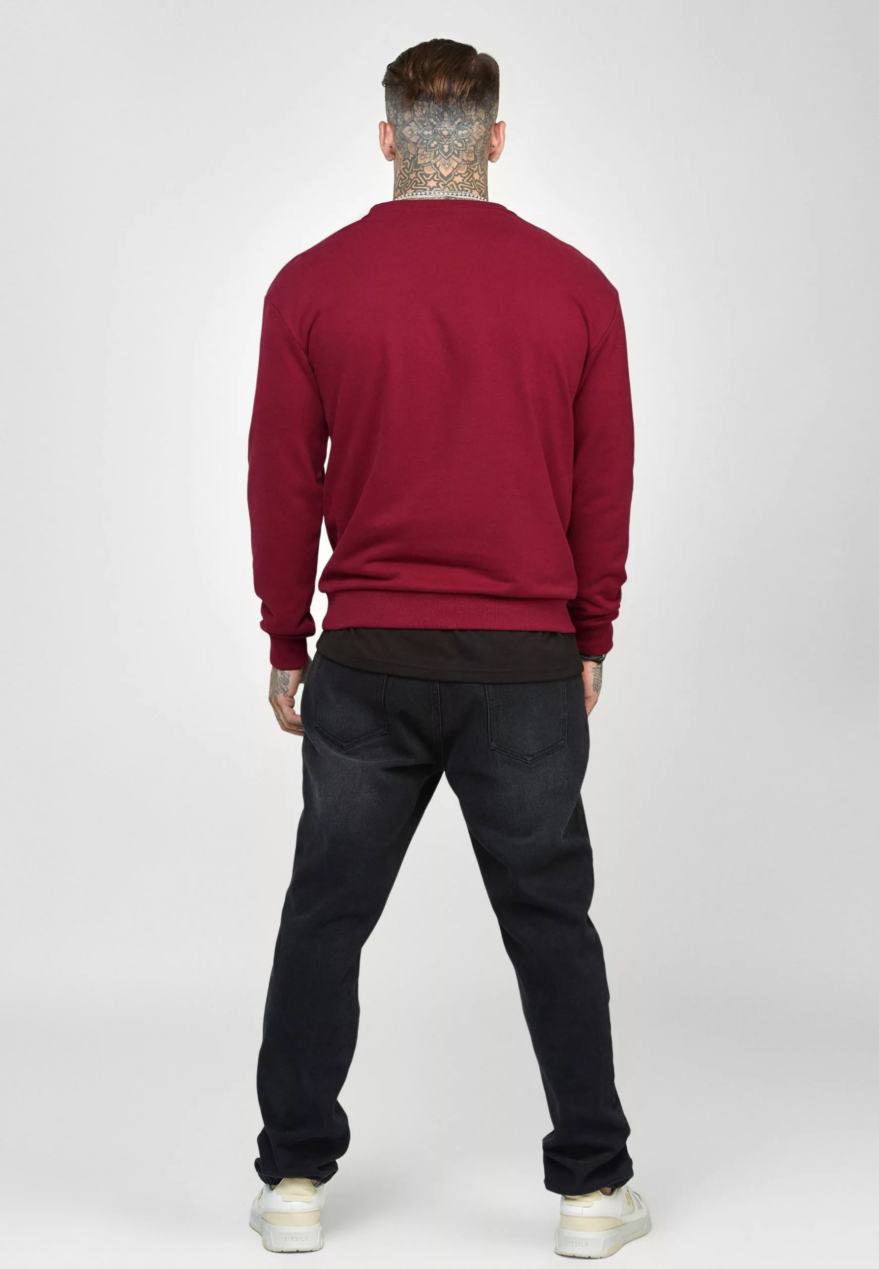 SikSilk Crest Logo - Sweater - Burgundy 5 SikSilk Crest Logo - Sweater - Burgundy - Afbeelding 3
