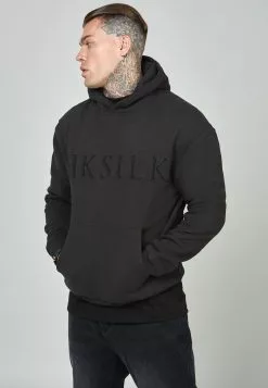 SikSilk Front Branded - Hoodie - Black -Outlet SikSilk Winkel 5af73fb1c13b4a8cbbe5e8f610e8d09e