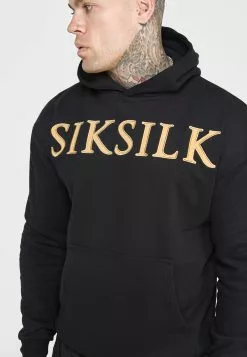 SikSilk Applique Hoodie - Hoodie - Black -Outlet SikSilk Winkel 5e006700ab82403e978ddd606c5f1ad0
