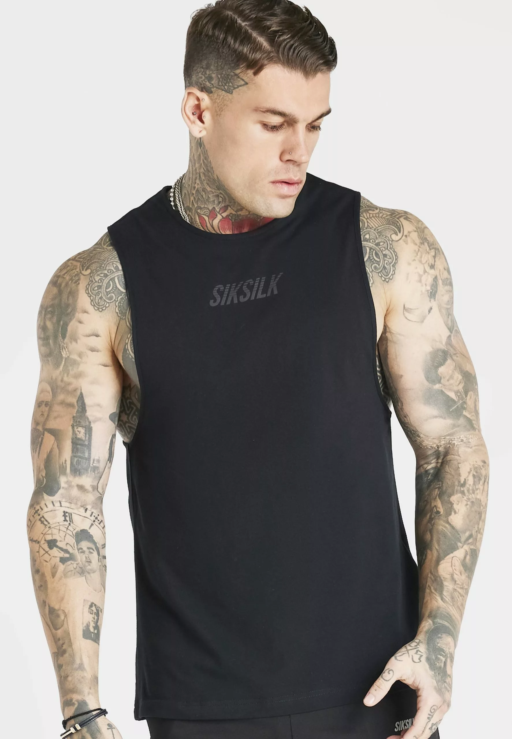 SikSilk Tank - Top - Black 6 SikSilk Tank - Top - Black - Afbeelding 4
