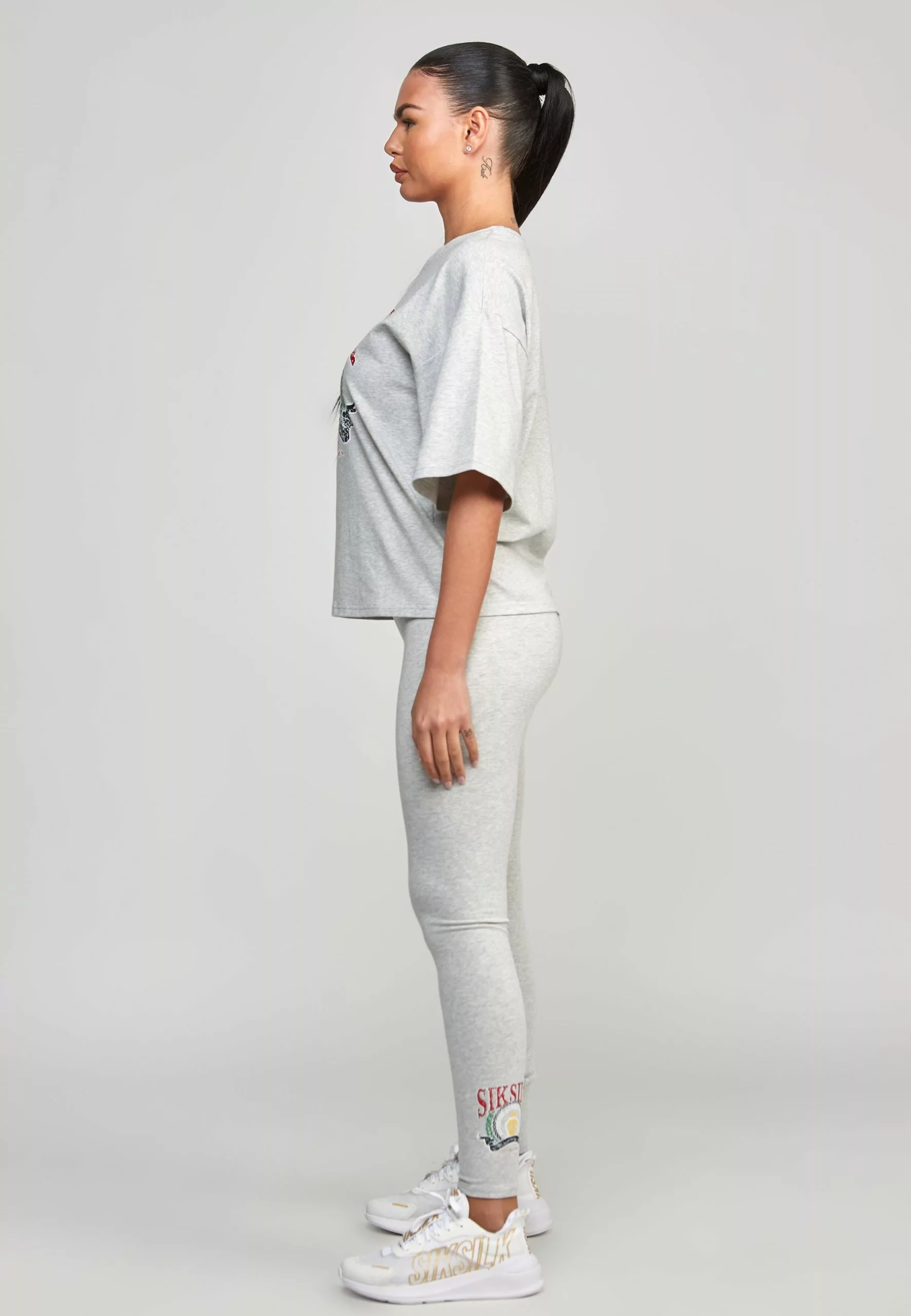 SikSilk Varsity - T-Shirt Print - Grey Marl 7 SikSilk Varsity - T-Shirt Print - Grey Marl - Afbeelding 5