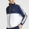 SikSilk Retro Track- Sweater Met Rits - Navy & White -Outlet SikSilk Winkel 5f8bb60570c147da88bd0b4f99f853f0