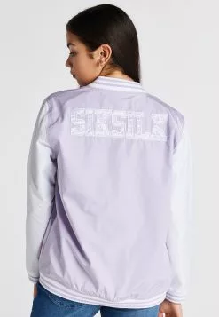 SikSilk Varsity - Bomberjacks - Purple/White -Outlet SikSilk Winkel 65fd3b7d6b964085a0ba5ca370487d95