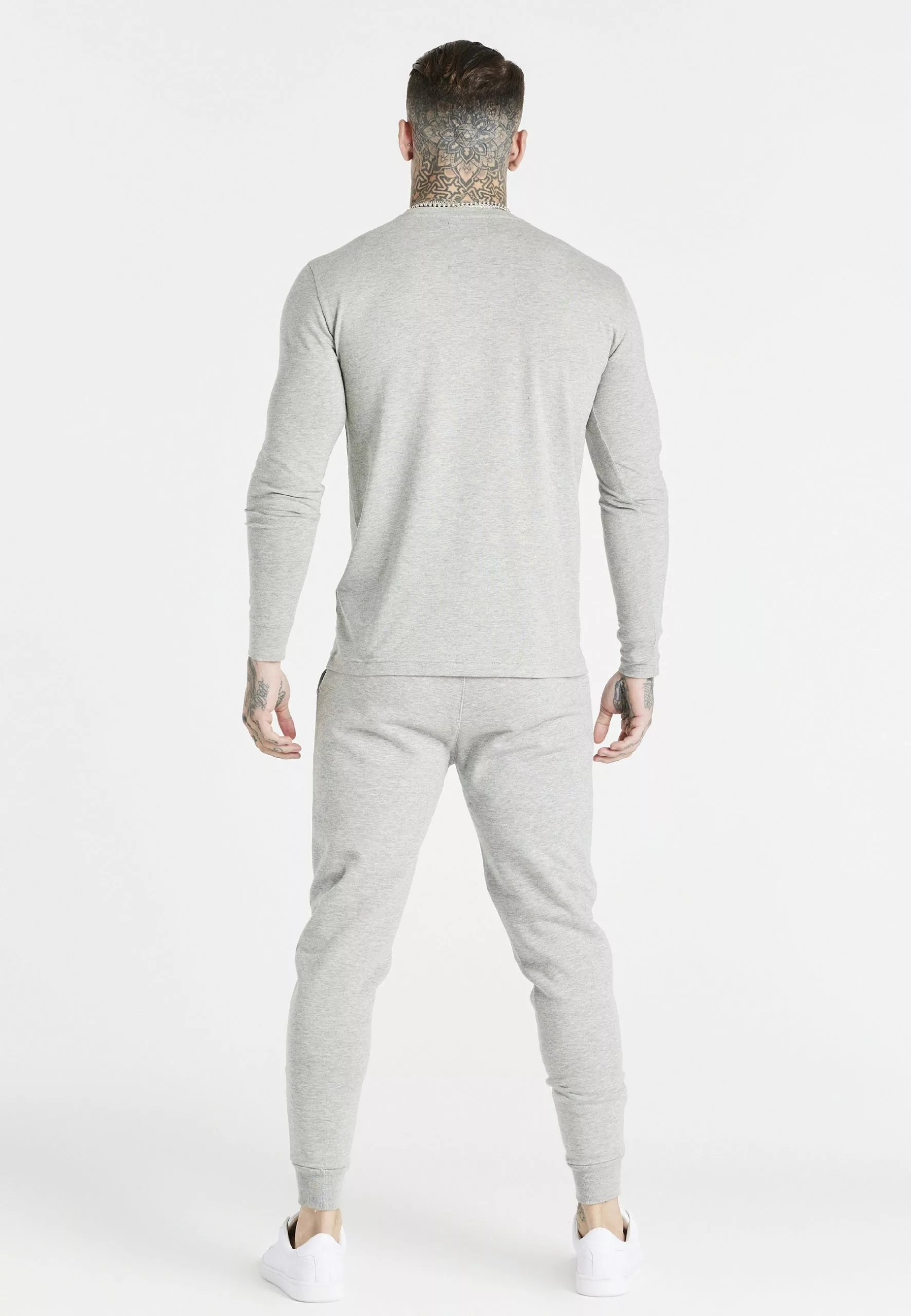 SikSilk Gym Tee - Longsleeve - Grey Marl 5 SikSilk Gym Tee - Longsleeve - Grey Marl - Afbeelding 3