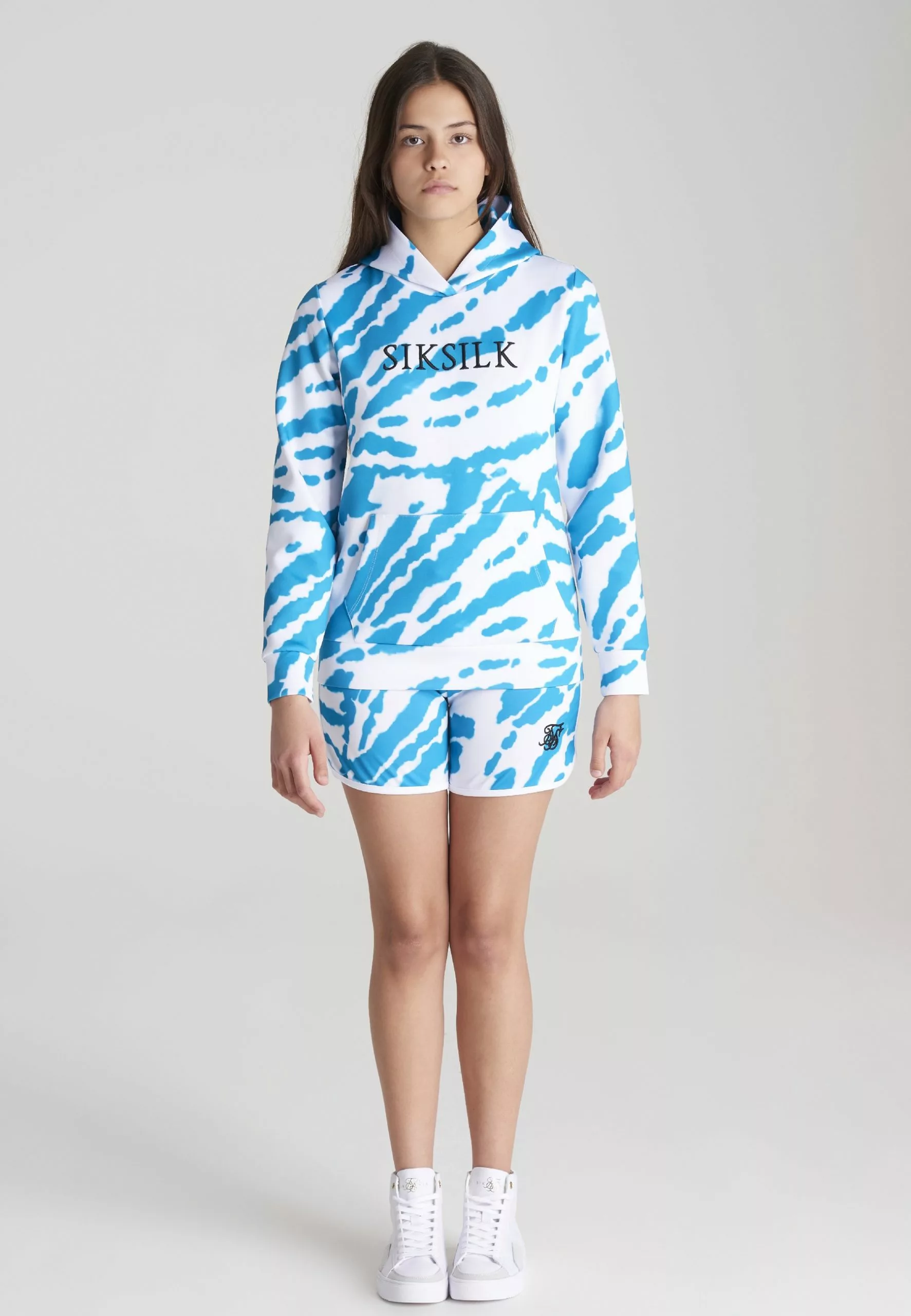 SikSilk Hoodie - White/Teal 4 SikSilk Hoodie - White/Teal - Afbeelding 2