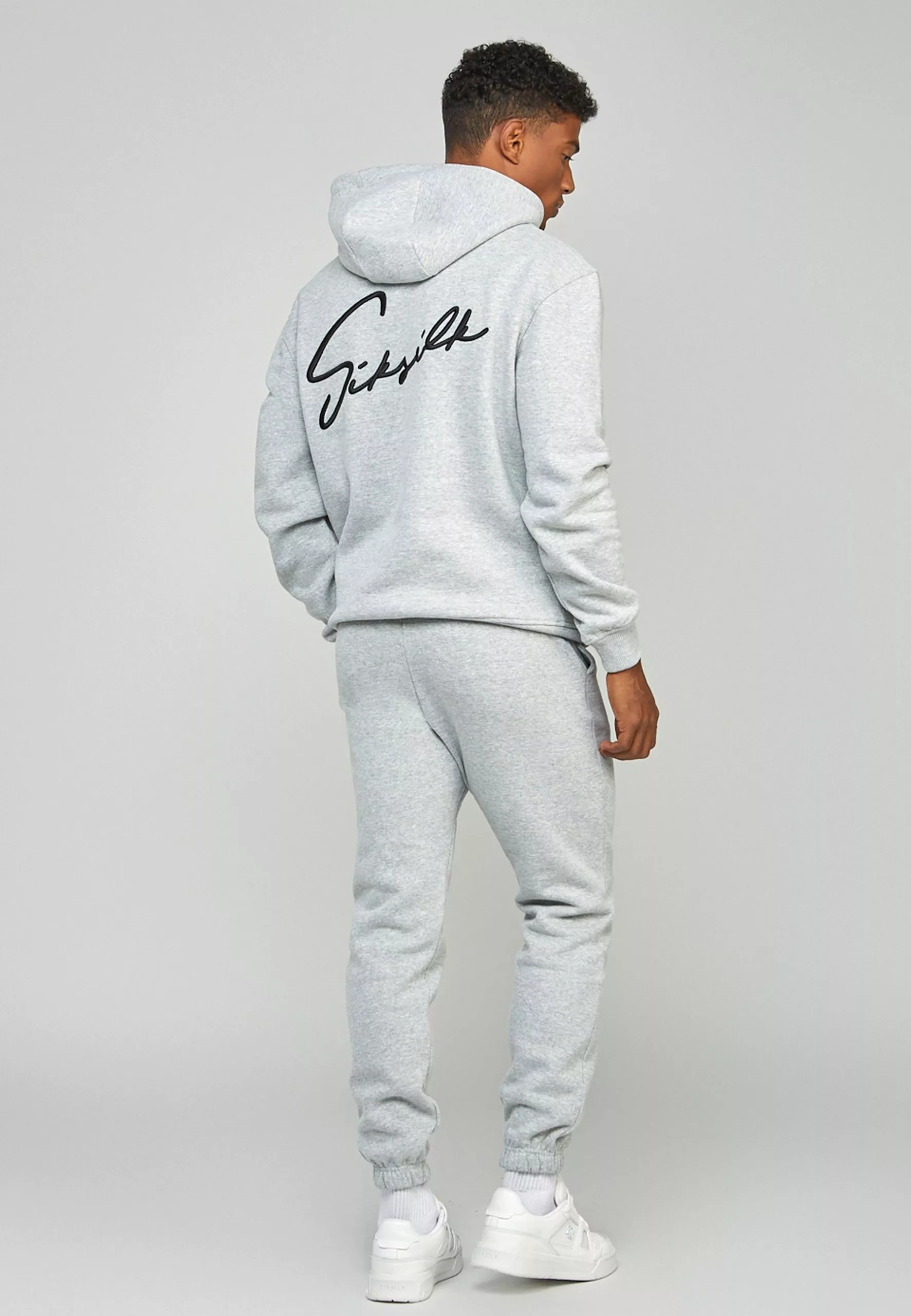 SikSilk Script Embroidery- Hoodie - Grey Marl 7 SikSilk Script Embroidery- Hoodie - Grey Marl - Afbeelding 5