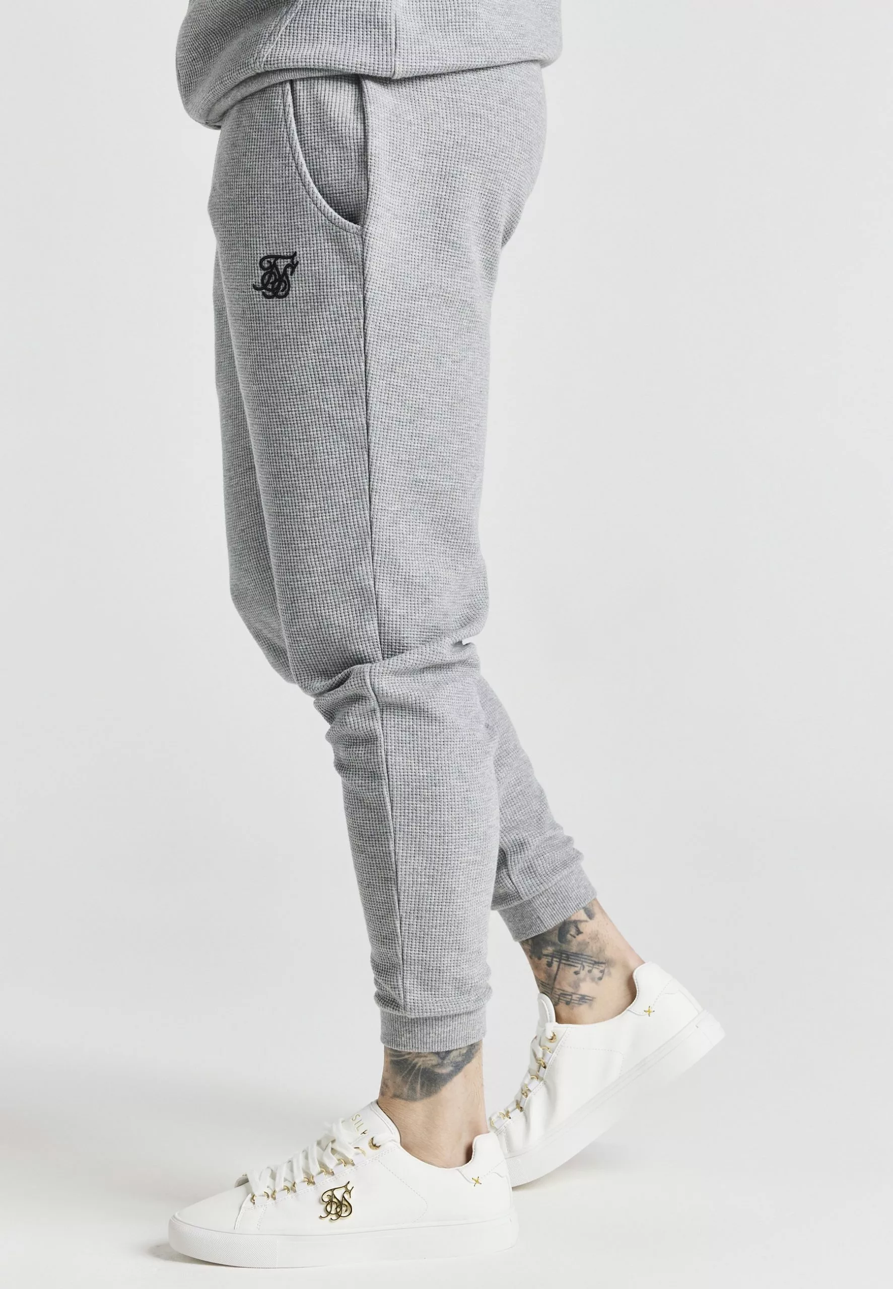 SikSilk Waffle Textured-Muscle Fit Joggers - Trainingsbroek - Grey Marl 6 SikSilk Waffle Textured-Muscle Fit Joggers - Trainingsbroek - Grey Marl - Afbeelding 4