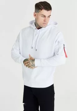 SikSilk Overhead Flight Hoodie - Sweater - White