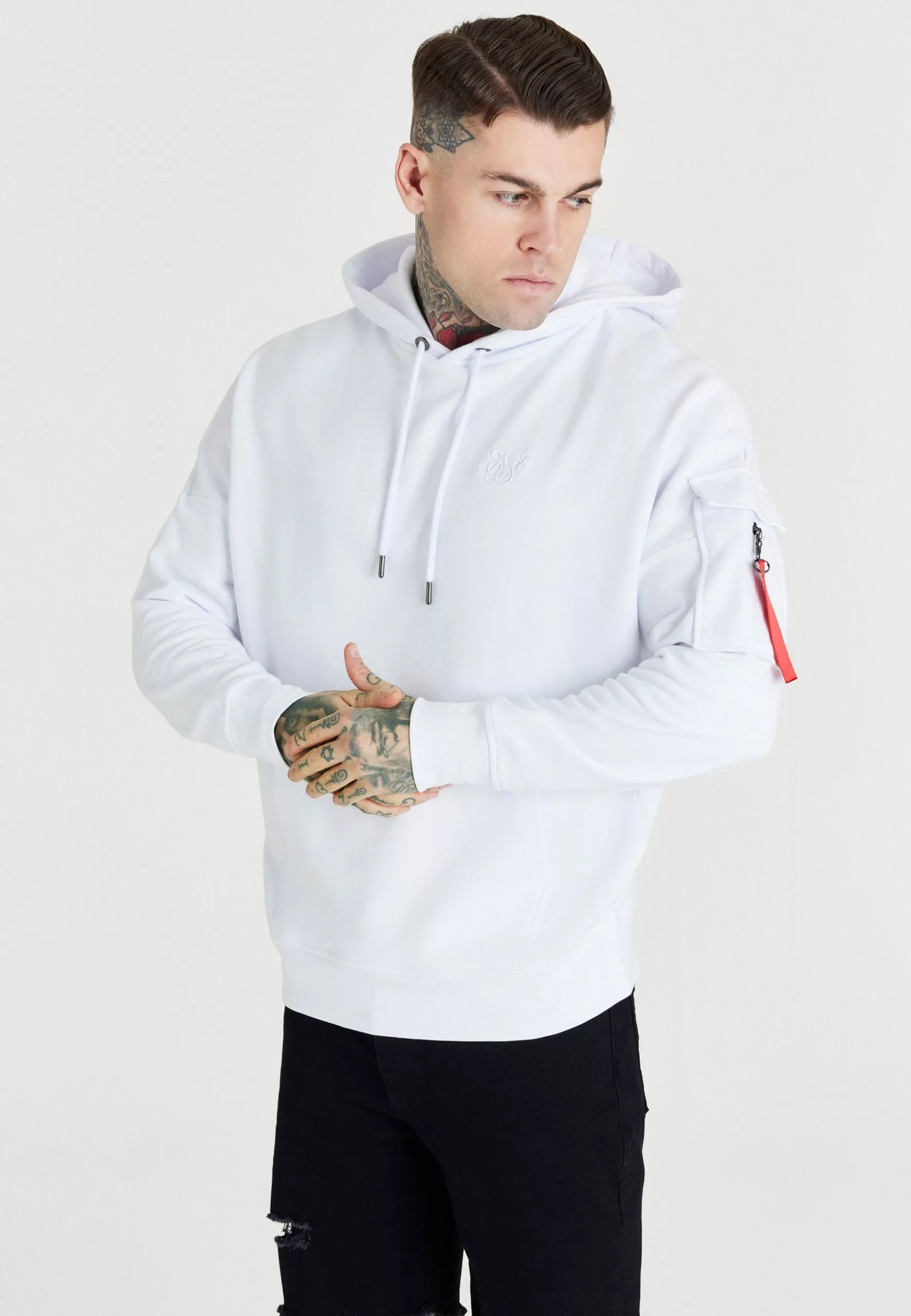 SikSilk Overhead Flight Hoodie - Sweater - White 3 SikSilk Overhead Flight Hoodie - Sweater - White