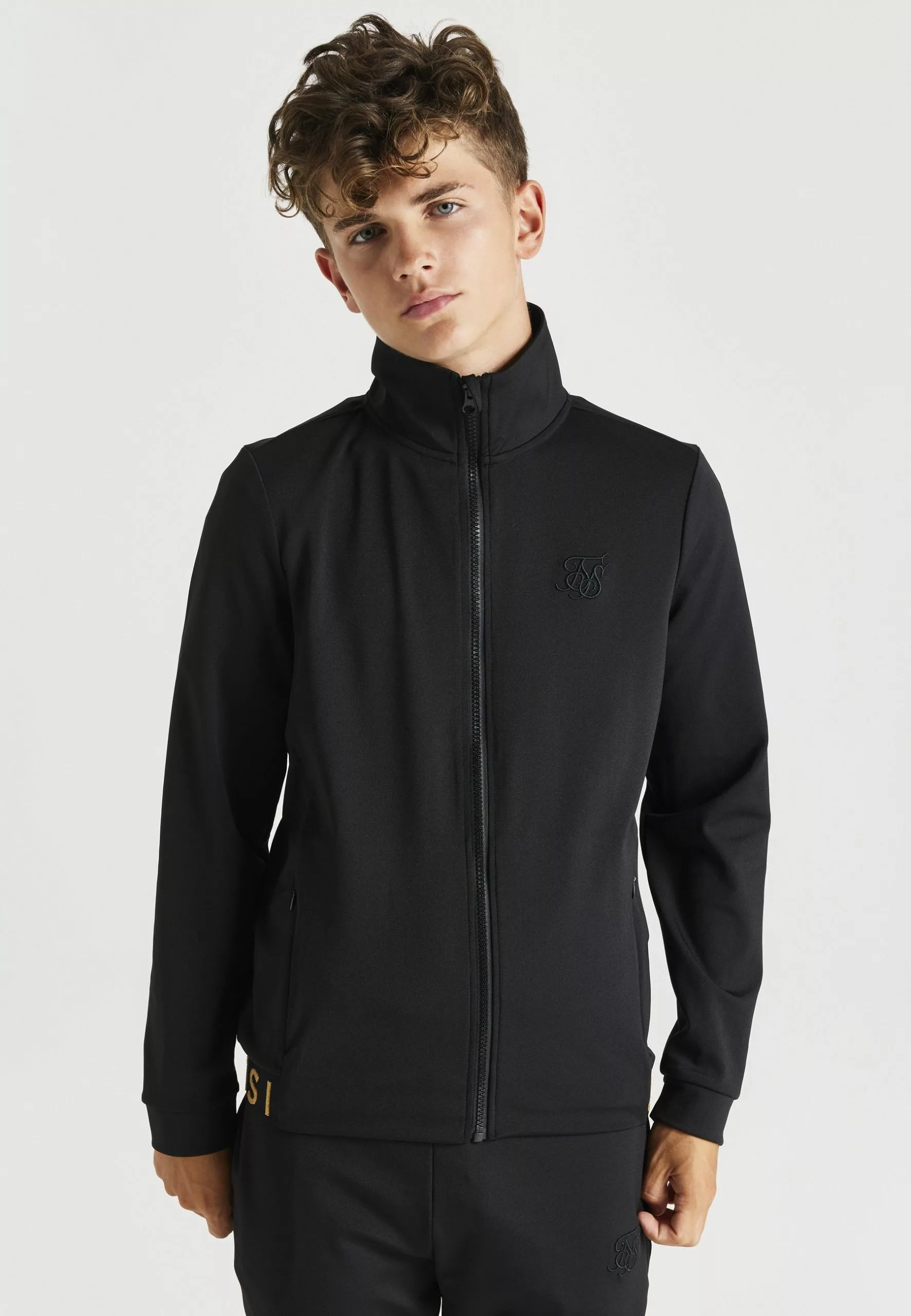 SikSilk Taped Funnel Neck Zip Through - Sweater Met Rits - Black 4 SikSilk Taped Funnel Neck Zip Through - Sweater Met Rits - Black - Afbeelding 2