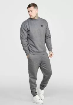 SikSilk Core- Sweater - Dark Grey Mrl -Outlet SikSilk Winkel 6d306f9f5cea479da696e6ede6b61e49