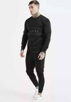 SikSilk Panelled Logo- Sweater - Black -Outlet SikSilk Winkel 6dcdf3537b7044a283fb95ea17b6d2d3
