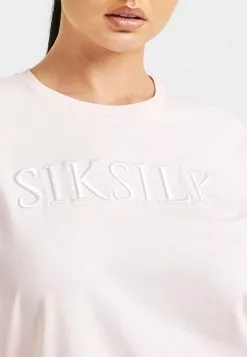 SikSilk Embroidered Boyfriend- T-Shirt Print - Pink -Outlet SikSilk Winkel 6e7e3e8c717047889d4200e476343ae4