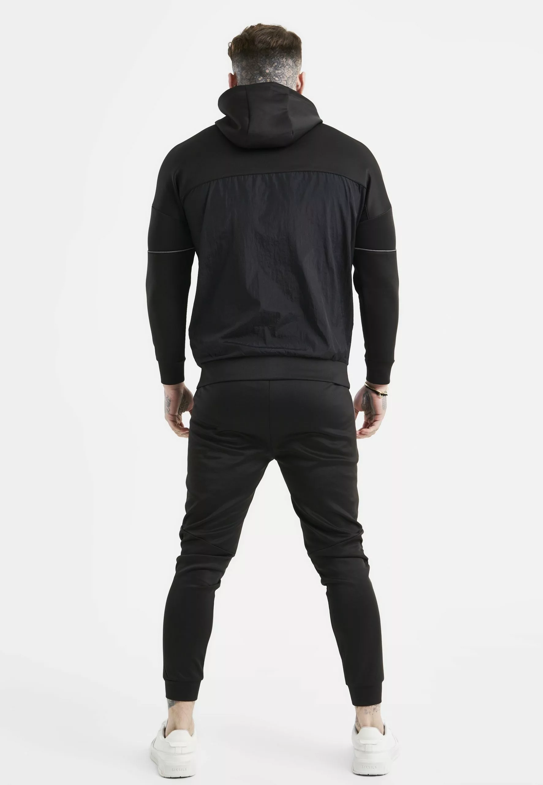 SikSilk Panelled Logo Overhead - Hoodie - Black 5 SikSilk Panelled Logo Overhead - Hoodie - Black - Afbeelding 3