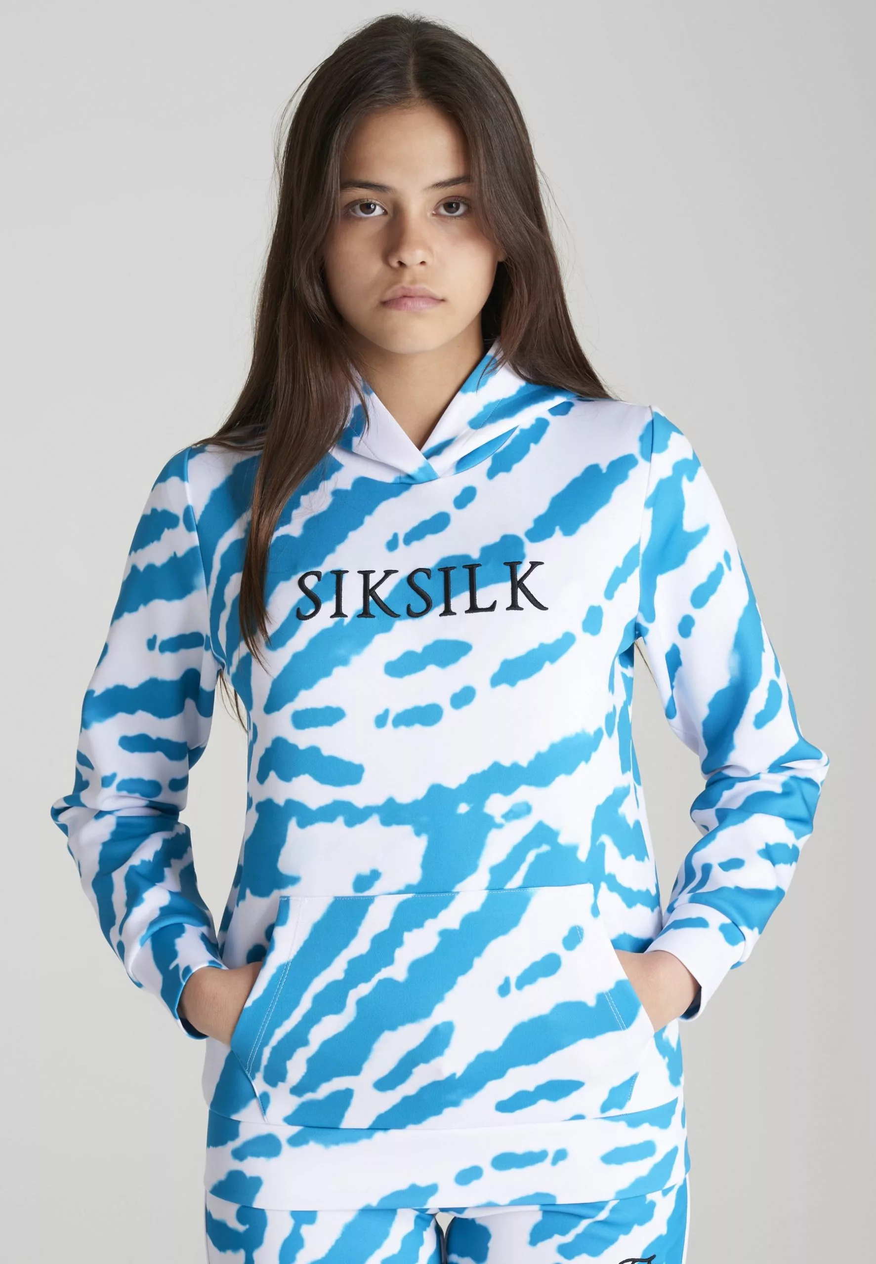 SikSilk Hoodie - White/Teal 3 SikSilk Hoodie - White/Teal