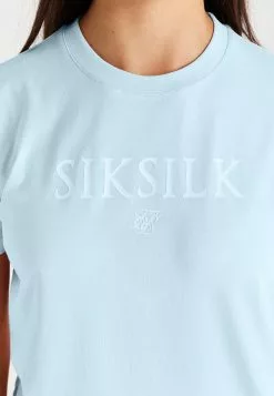 SikSilk Branded Tee - T-Shirt Print - Blue -Outlet SikSilk Winkel 737dffabb31f42d0b5b87d25faf0da65