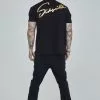 SikSilk Script- T-Shirt Print - Black -Outlet SikSilk Winkel 73966847b50943b7900145ac56595606