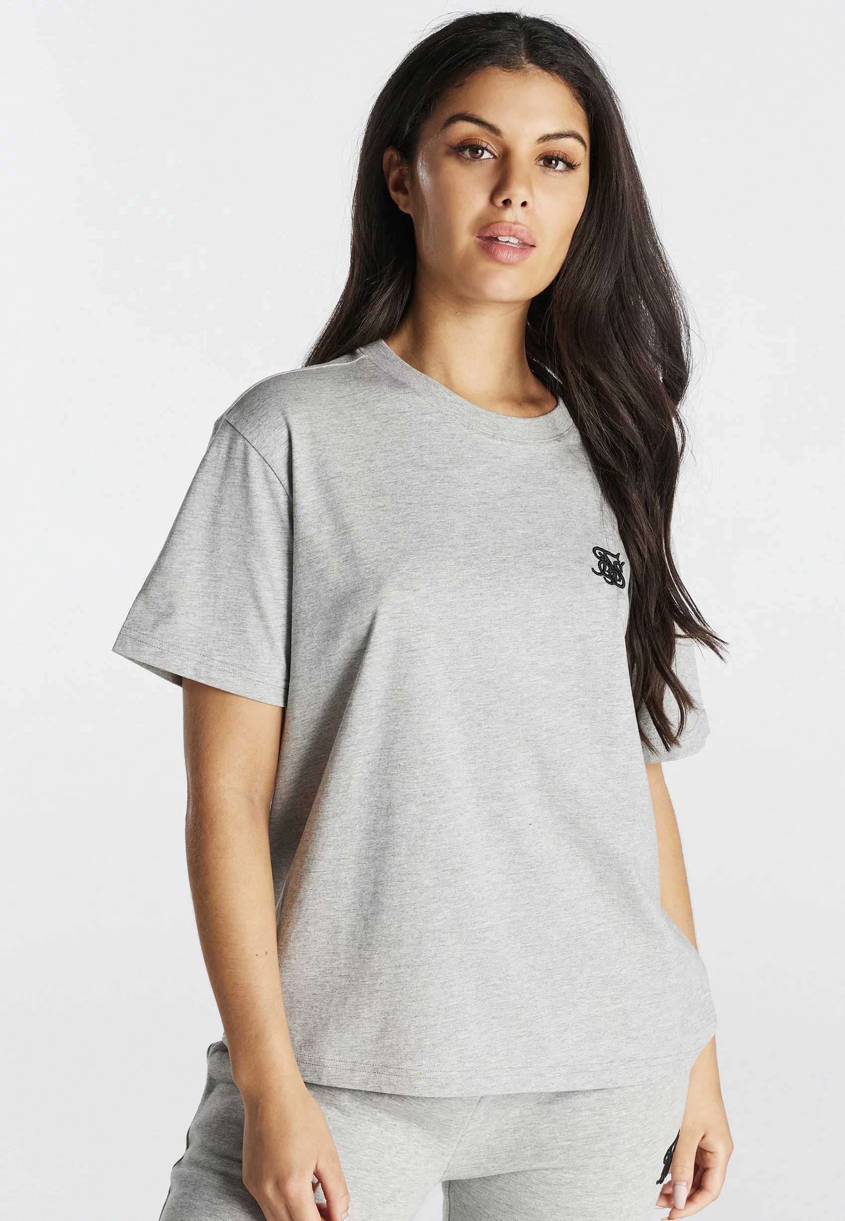 SikSilk T-Shirt Print - Grey Marl 3 SikSilk T-Shirt Print - Grey Marl