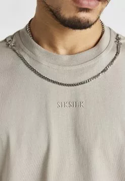 SikSilk Oversized Chain- T-Shirt Basic - Brown -Outlet SikSilk Winkel 750acd8c2ebd4ec1a174f65678e6d743