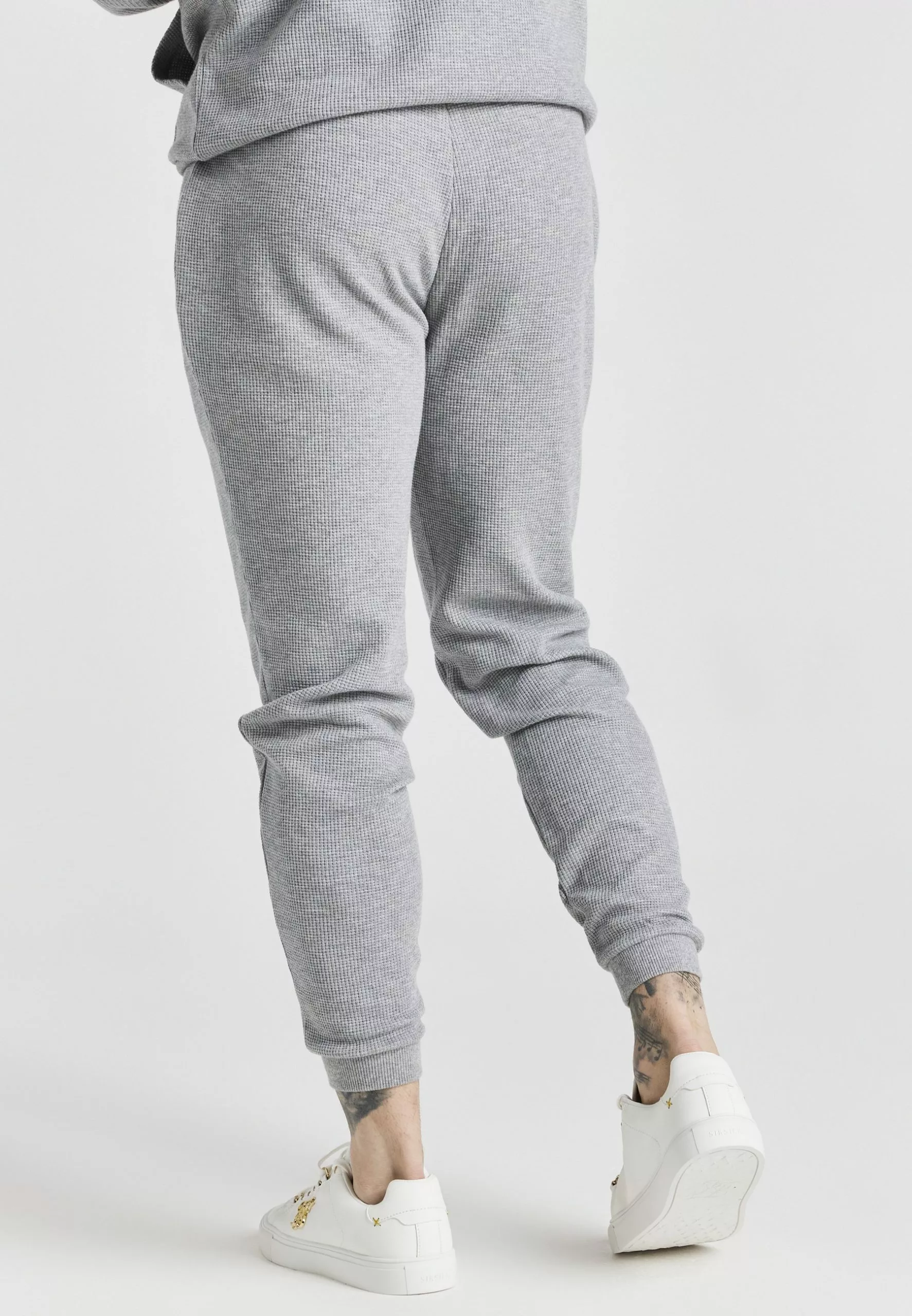 SikSilk Waffle Textured-Muscle Fit Joggers - Trainingsbroek - Grey Marl 5 SikSilk Waffle Textured-Muscle Fit Joggers - Trainingsbroek - Grey Marl - Afbeelding 3