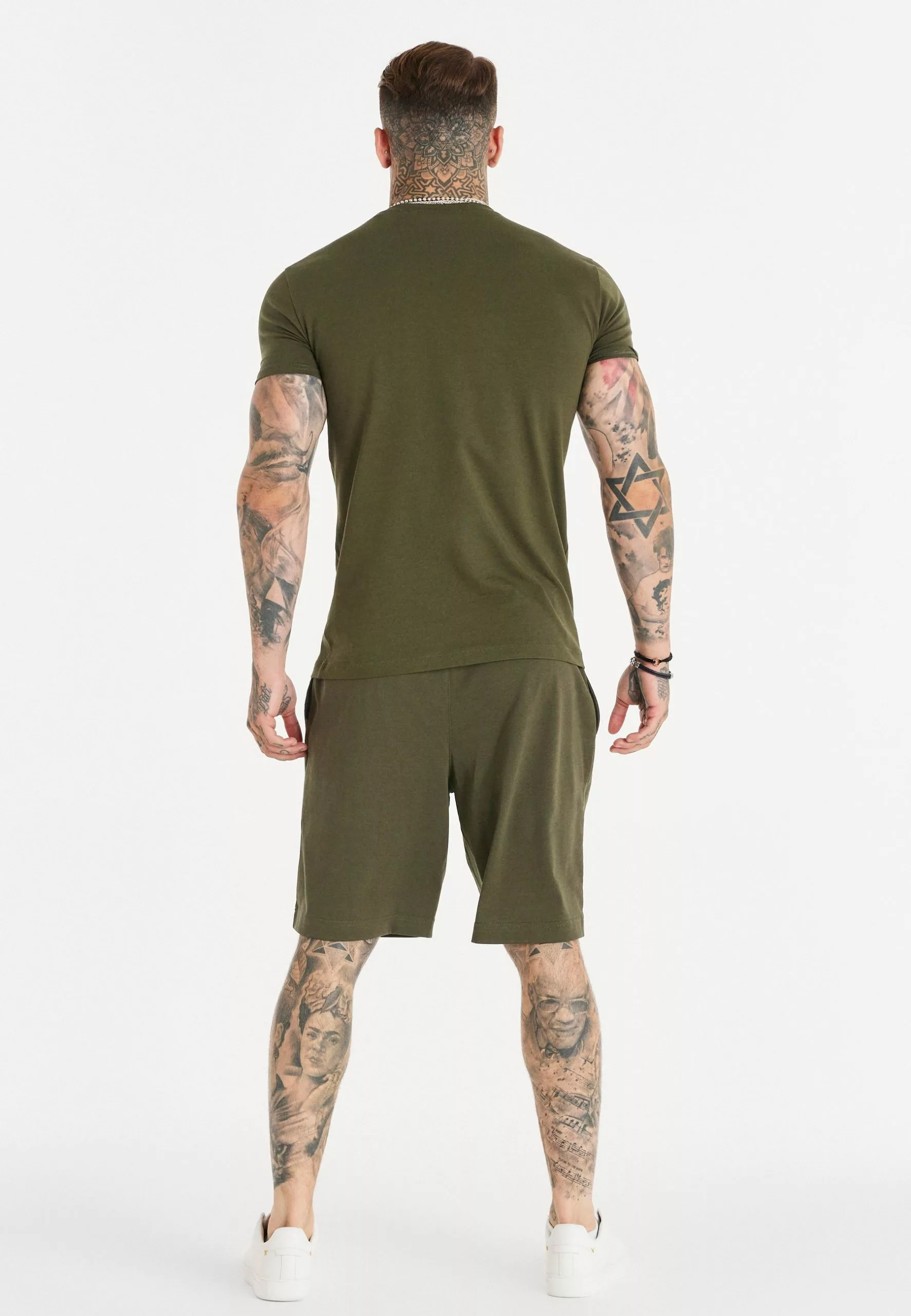 SikSilk Gym Tee - T-Shirt Basic - Khaki 5 SikSilk Gym Tee - T-Shirt Basic - Khaki - Afbeelding 3