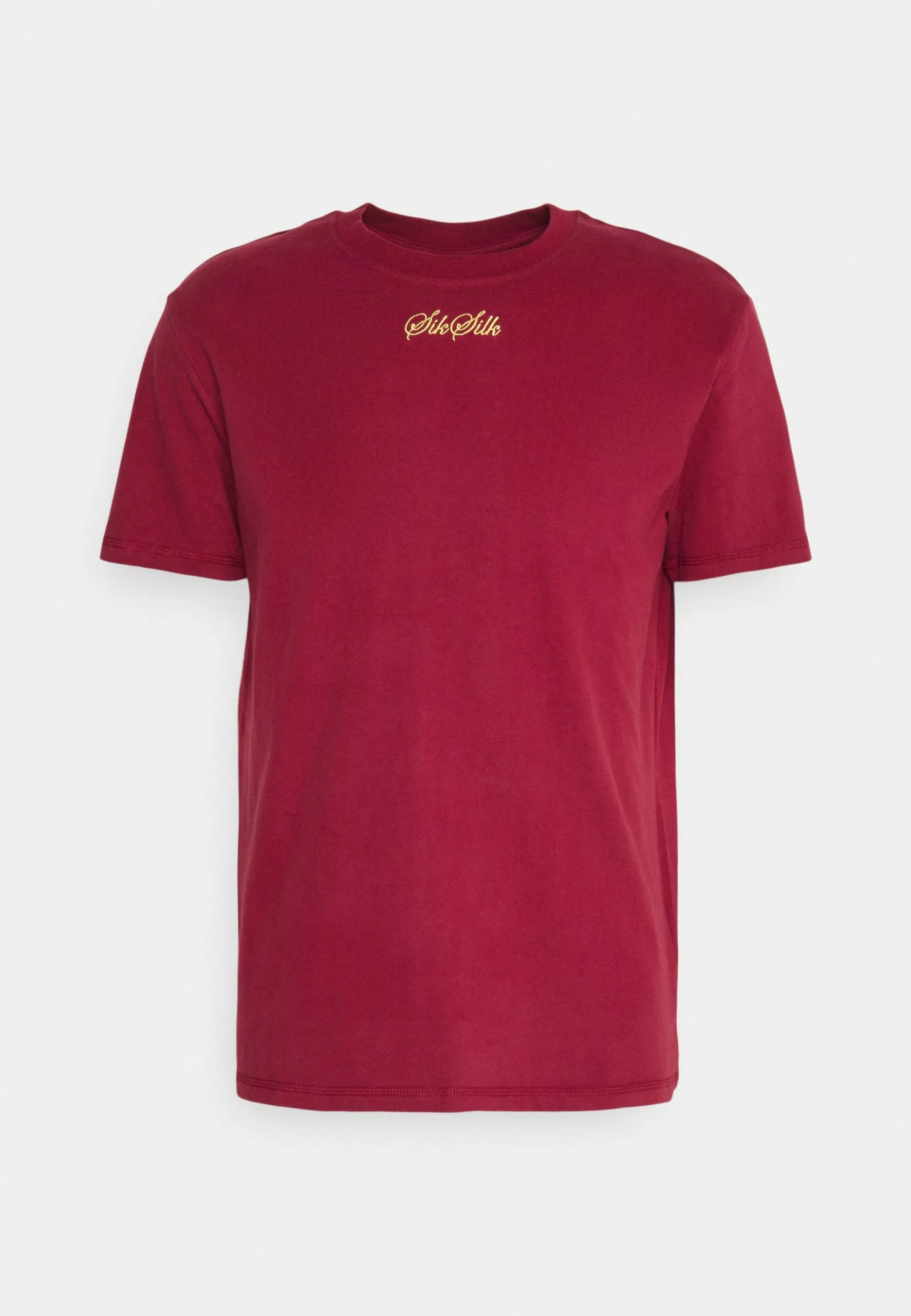 SikSilk Embossed Logo Oversized- T-Shirt Basic - Burgundy 6 SikSilk Embossed Logo Oversized- T-Shirt Basic - Burgundy - Afbeelding 4
