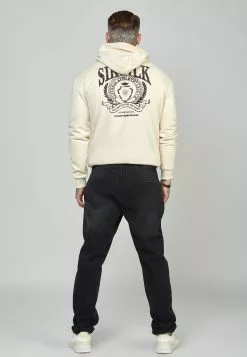 SikSilk Oversized Crest Logo Hoodie - Hoodie - Ecru