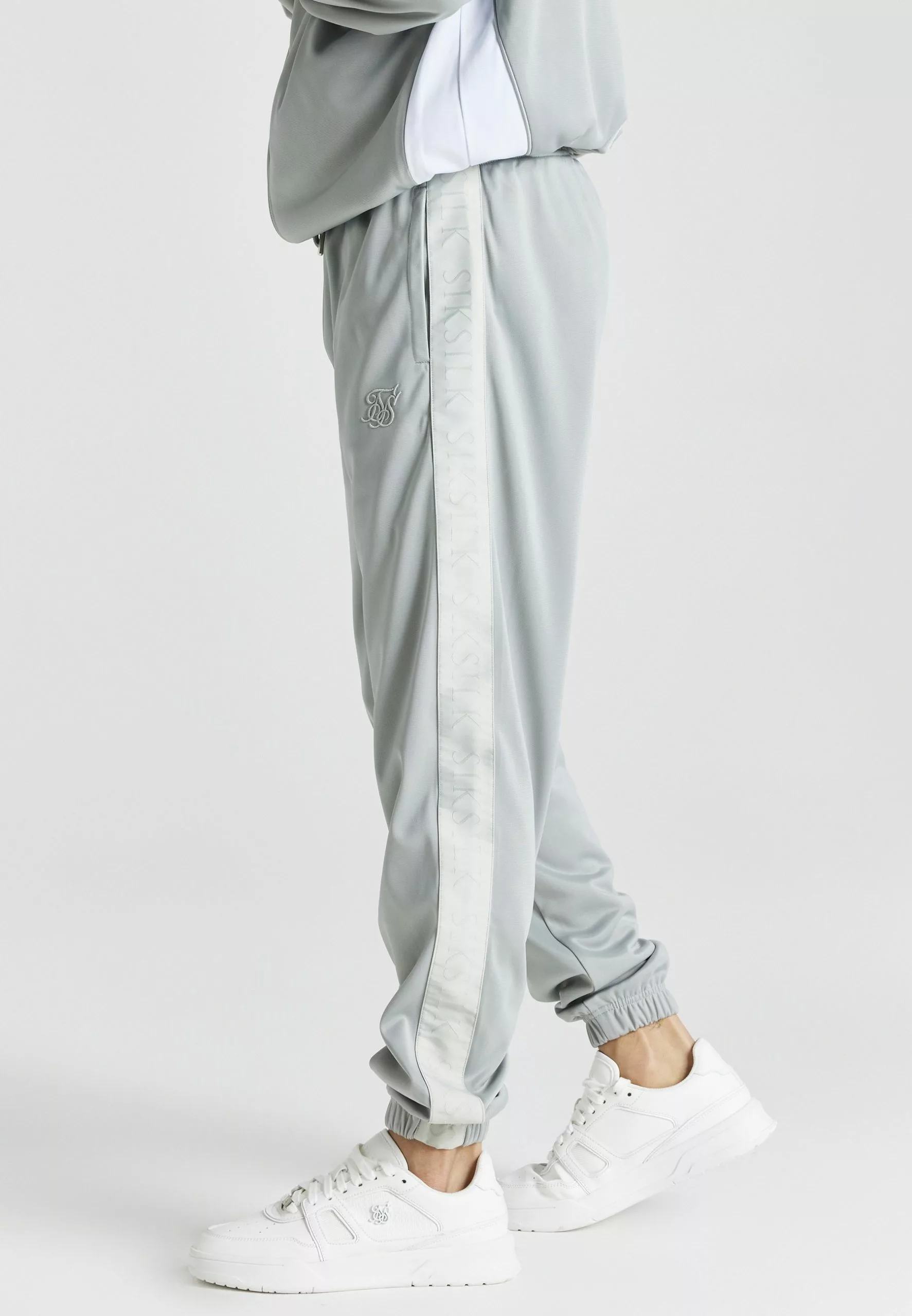 SikSilk Retro Tape Cuffed Track Pants - Trainingsbroek - Grey 7 SikSilk Retro Tape Cuffed Track Pants - Trainingsbroek - Grey - Afbeelding 5
