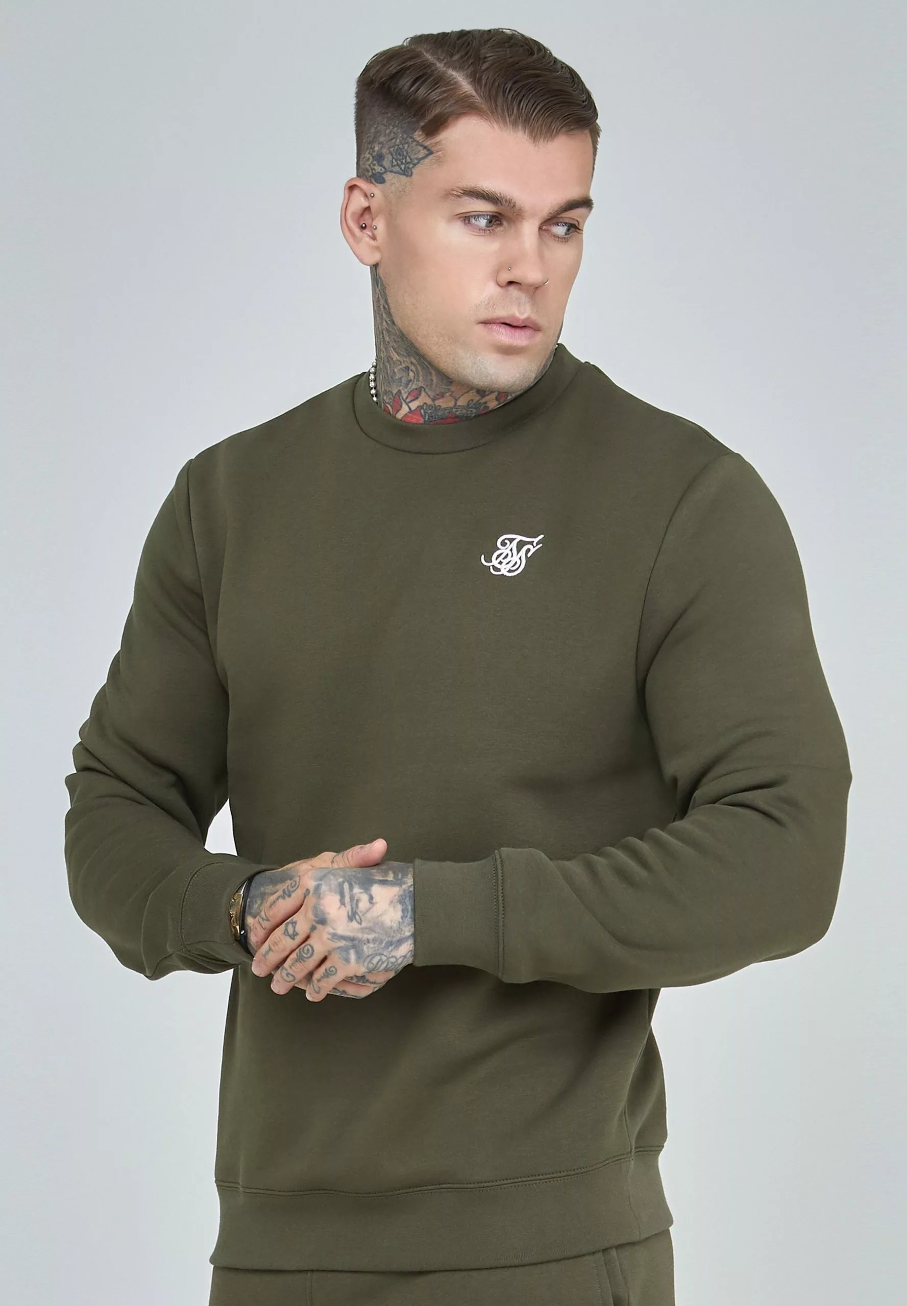 SikSilk Essential - Sweater - Khaki 6 SikSilk Essential - Sweater - Khaki - Afbeelding 4