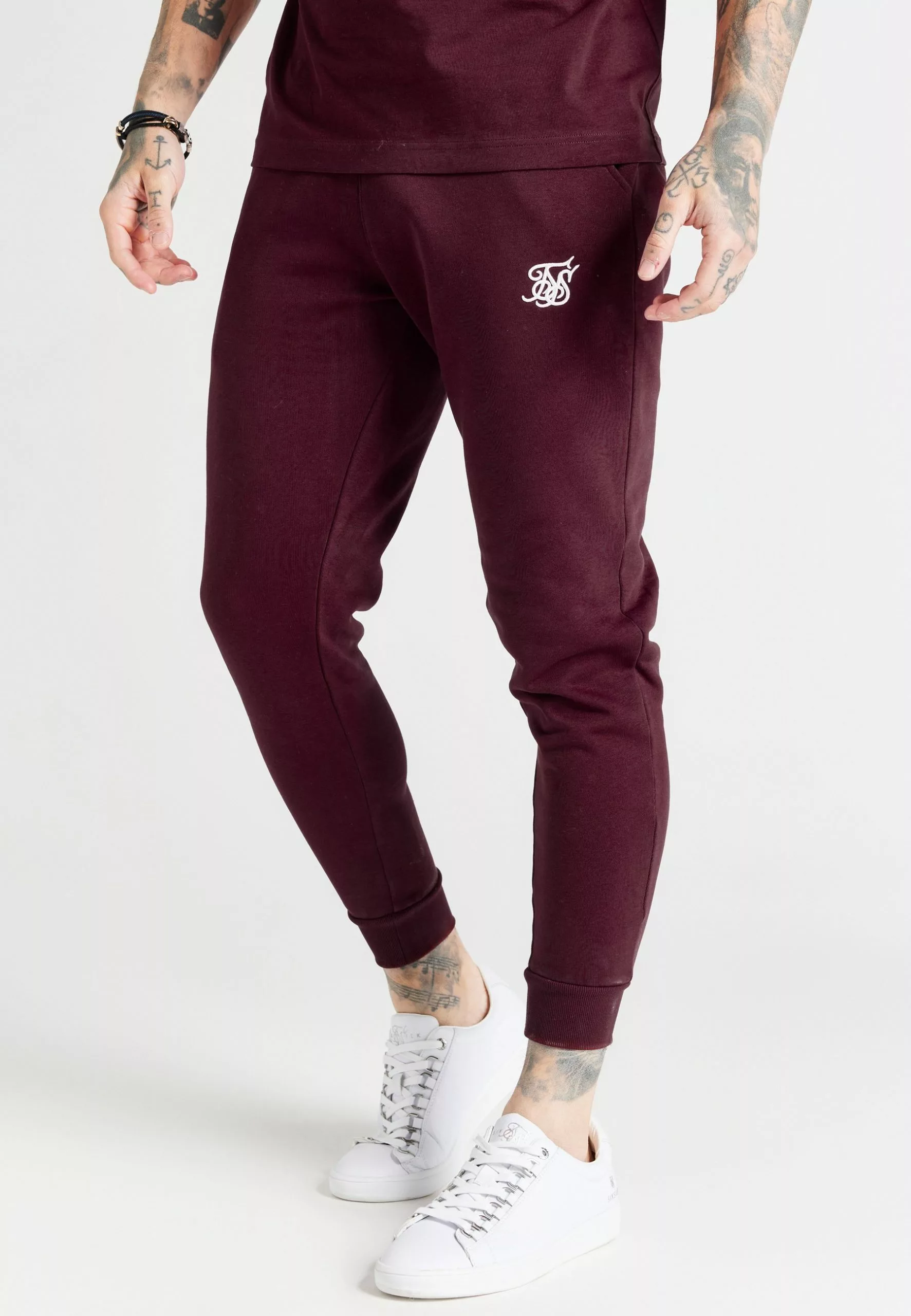 SikSilk Core Cuffed Jogger - Trainingsbroek - Burgundy 3 SikSilk Core Cuffed Jogger - Trainingsbroek - Burgundy
