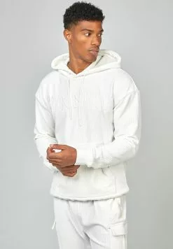 SikSilk Corduroy Applique Logo- Hoodie - Ecru -Outlet SikSilk Winkel 86e8bfab80ea4e93803f57399b5c4511