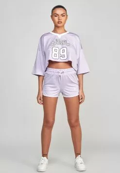 SikSilk Cropped - T-Shirt Print - Purple