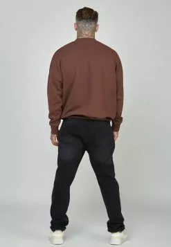 SikSilk Script Logo- Sweater - Brown -Outlet SikSilk Winkel 8dd45f306ee148459658cece3c77a0f2