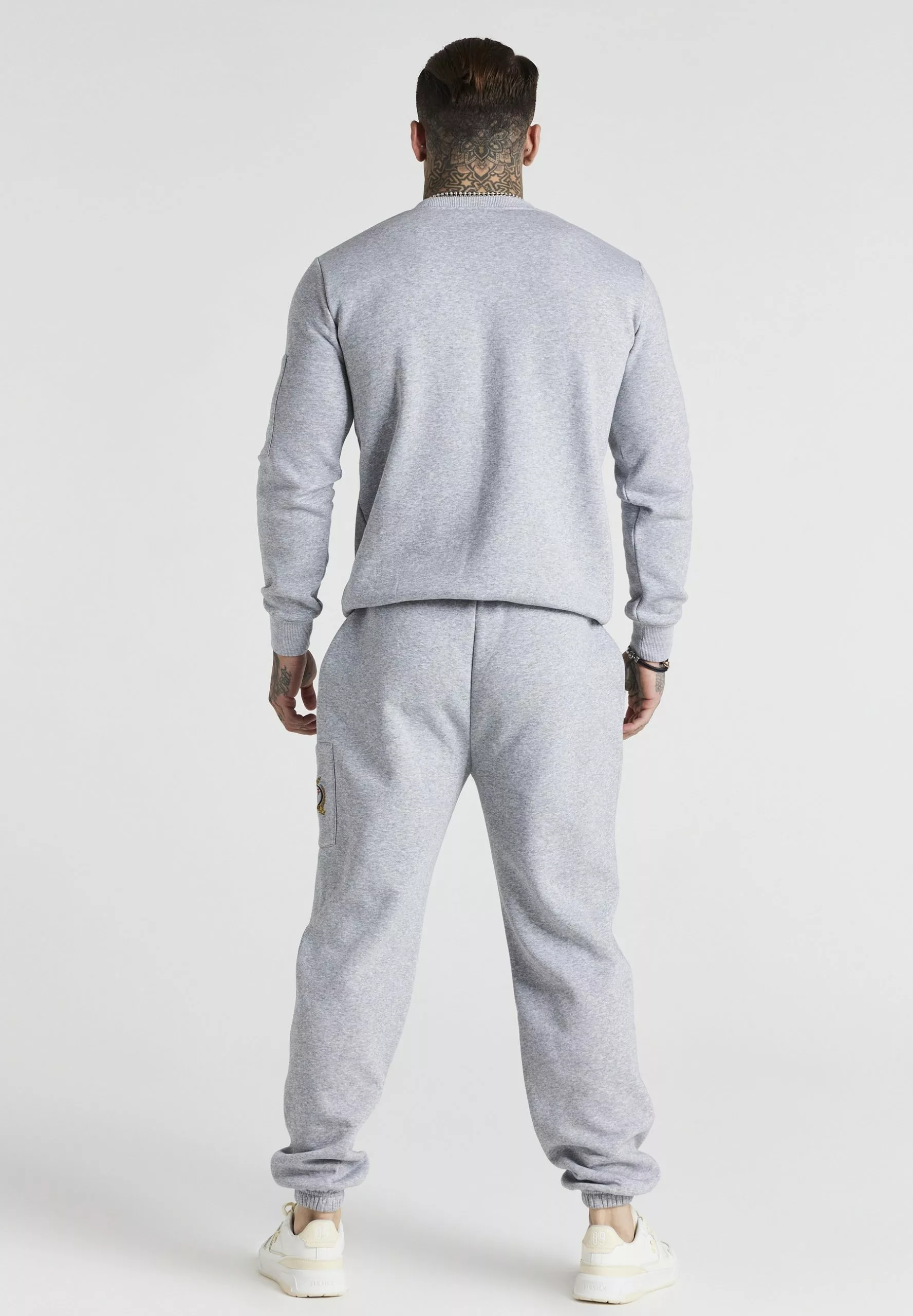 SikSilk Crest- Sweater - Grey Marl 4 SikSilk Crest- Sweater - Grey Marl - Afbeelding 2