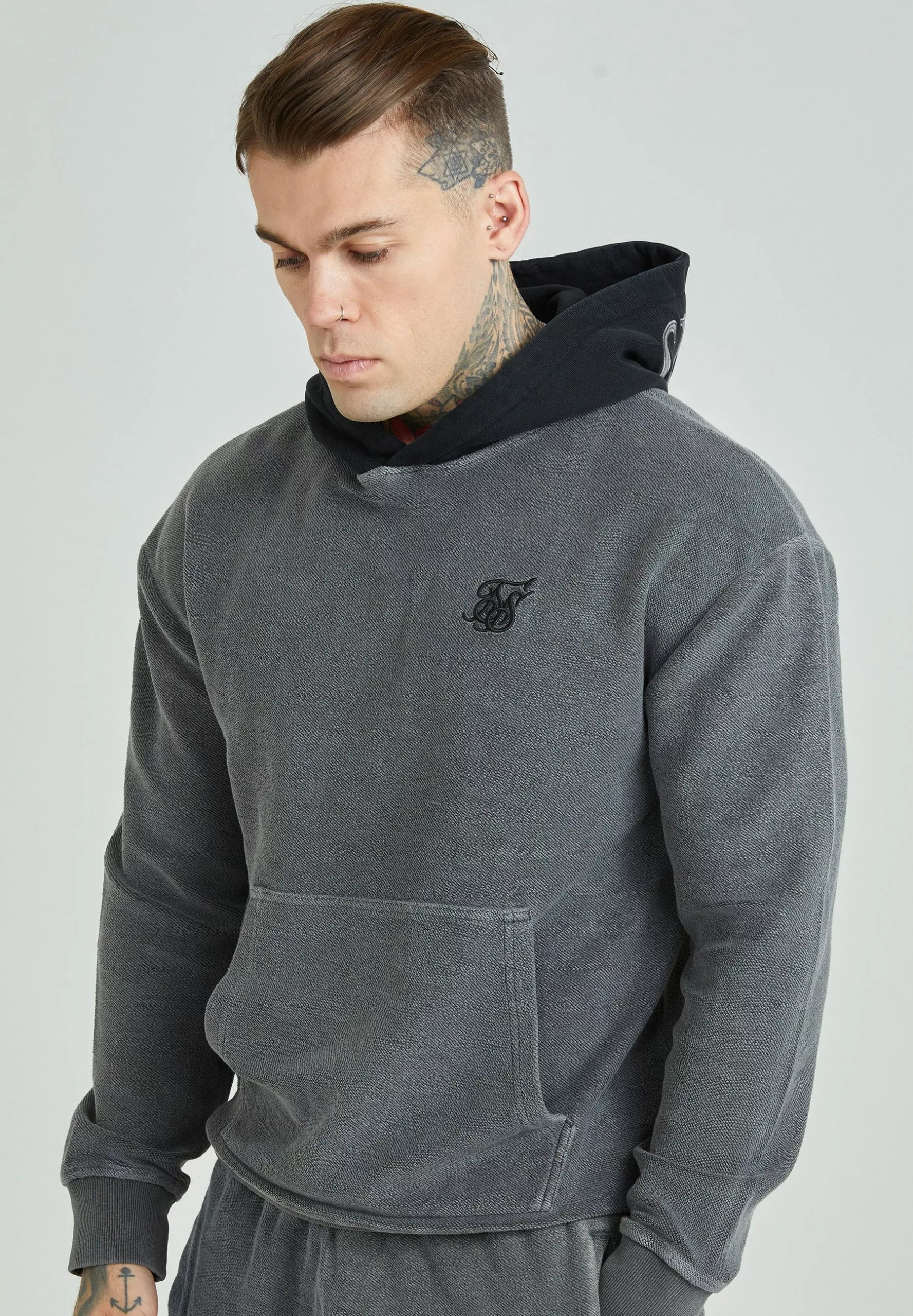SikSilk Heavyweight Loopback - Hoodie - Washed Grey 5 SikSilk Heavyweight Loopback - Hoodie - Washed Grey - Afbeelding 3