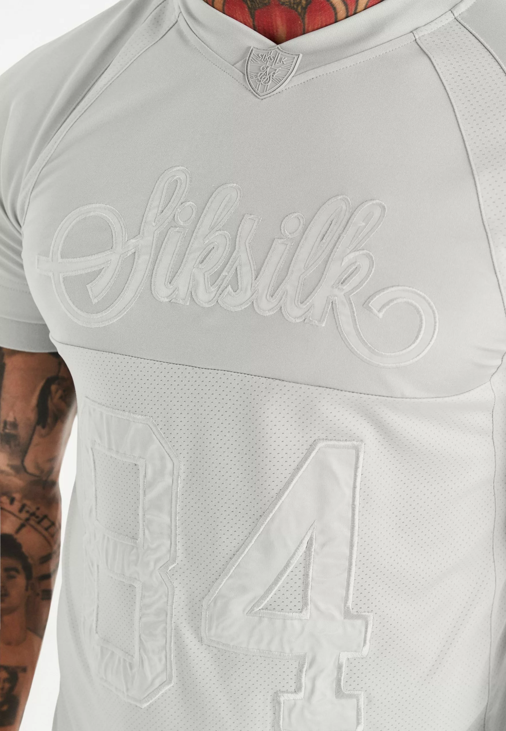 SikSilk Stretch Sports - T-Shirt Print - Grey 7 SikSilk Stretch Sports - T-Shirt Print - Grey - Afbeelding 5