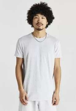 SikSilk Towelling Short Sleeve- T-Shirt Print - Grey