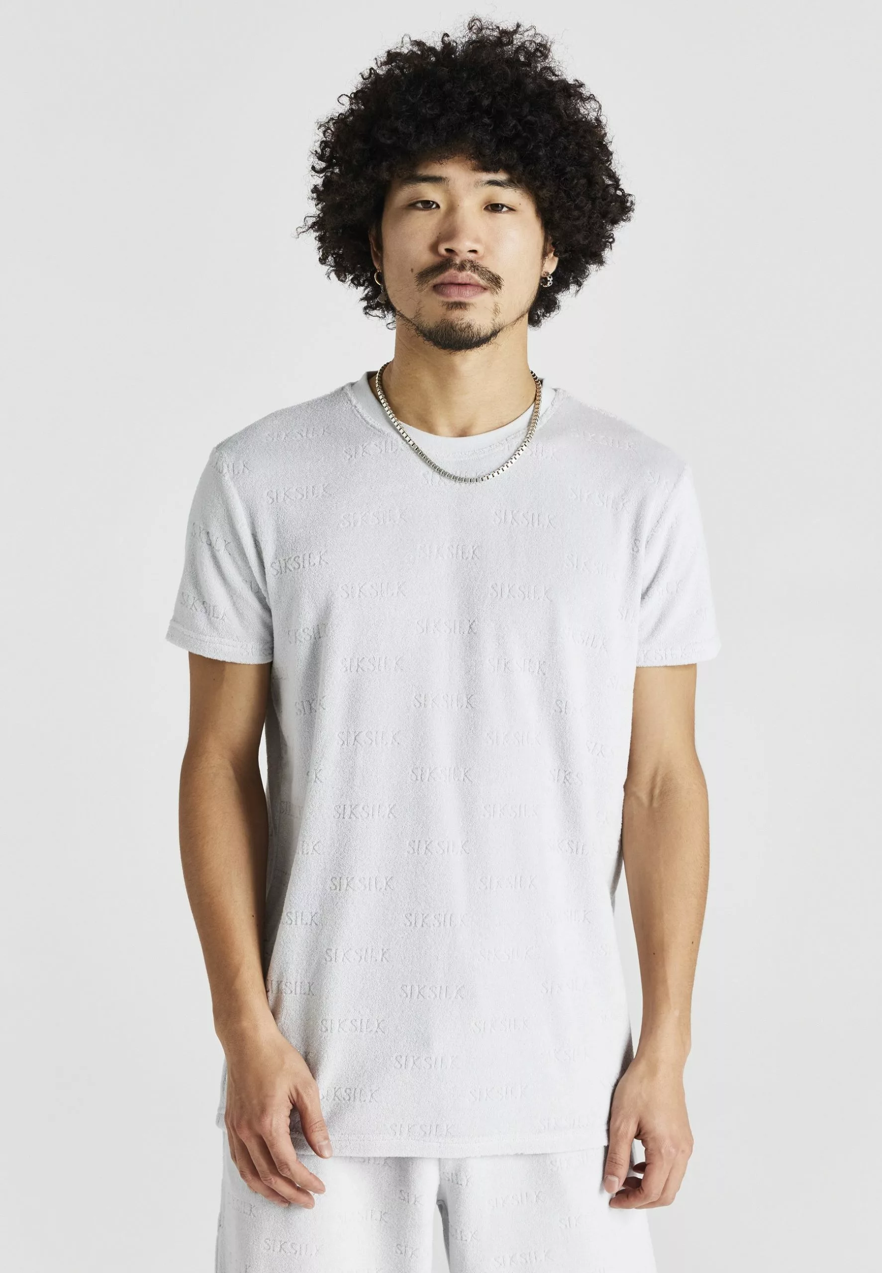 SikSilk Towelling Short Sleeve- T-Shirt Print - Grey 2 SikSilk Towelling Short Sleeve- T-Shirt Print - Grey