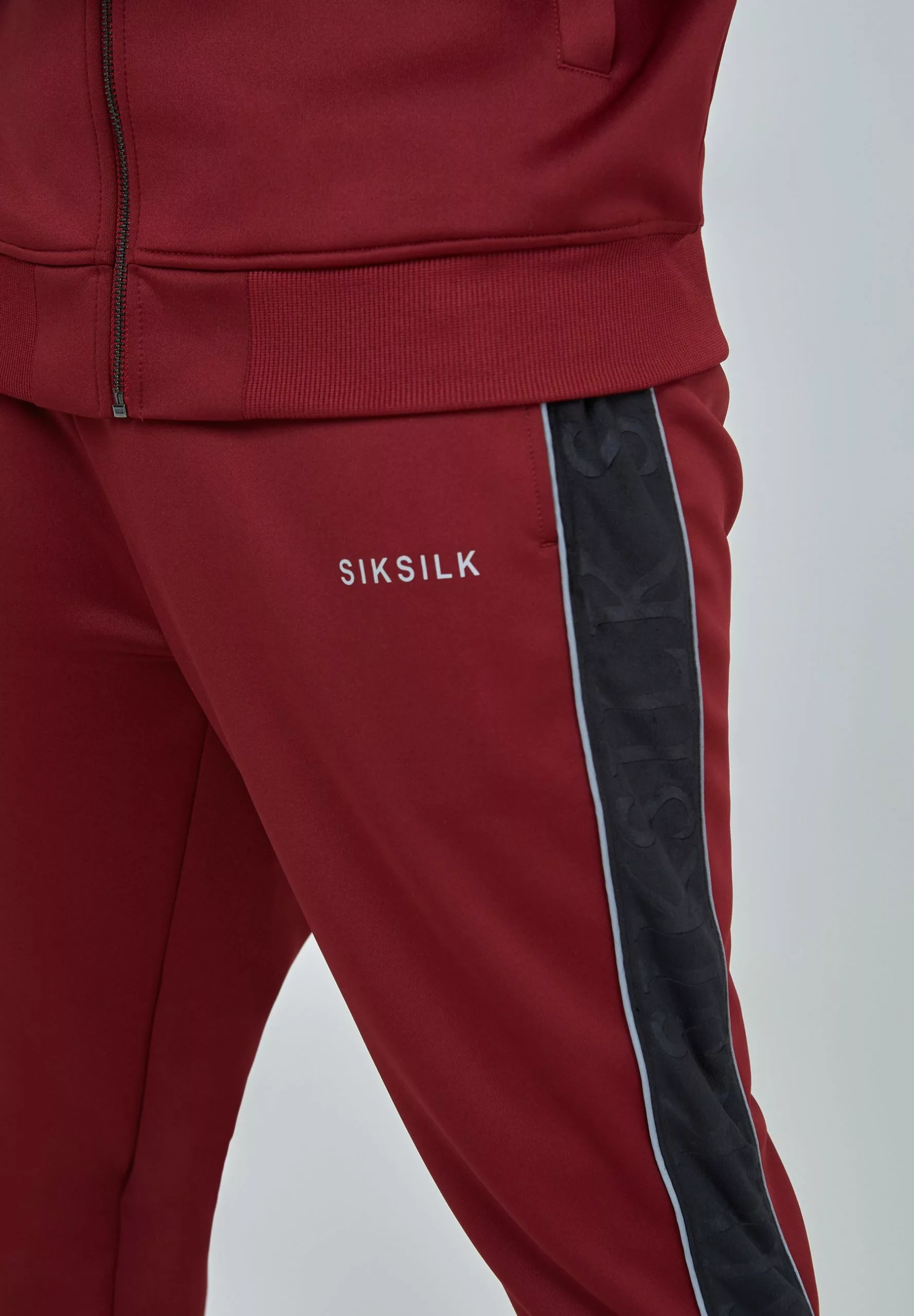 SikSilk Velour Panelled- Trainingsbroek - Burgundy 5 SikSilk Velour Panelled- Trainingsbroek - Burgundy - Afbeelding 3