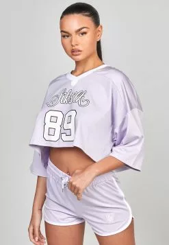 SikSilk Cropped - T-Shirt Print - Purple -Outlet SikSilk Winkel 9311ebeceef84984a9326125c124b57e