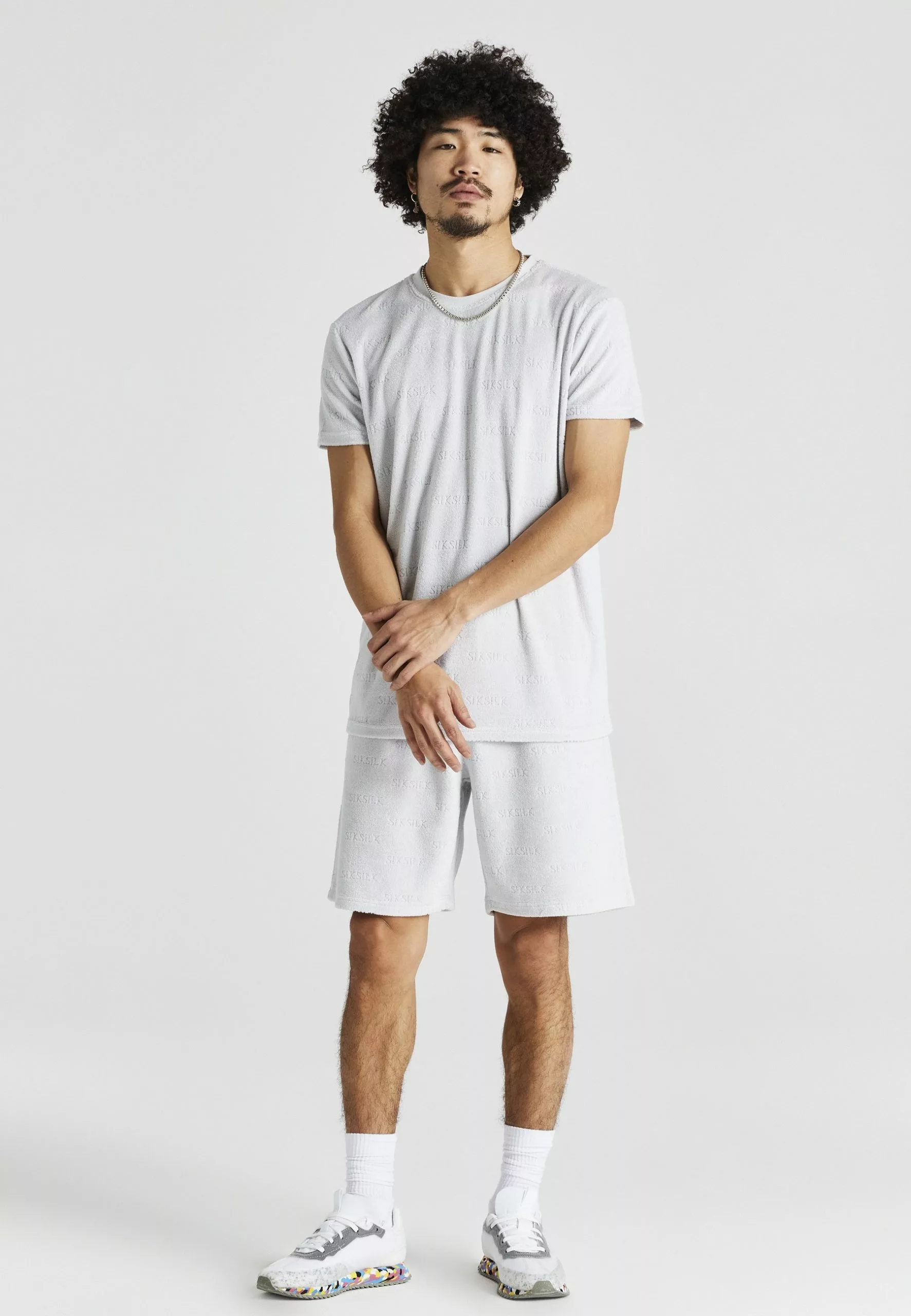 SikSilk Towelling Short Sleeve- T-Shirt Print - Grey 3 SikSilk Towelling Short Sleeve- T-Shirt Print - Grey - Afbeelding 2