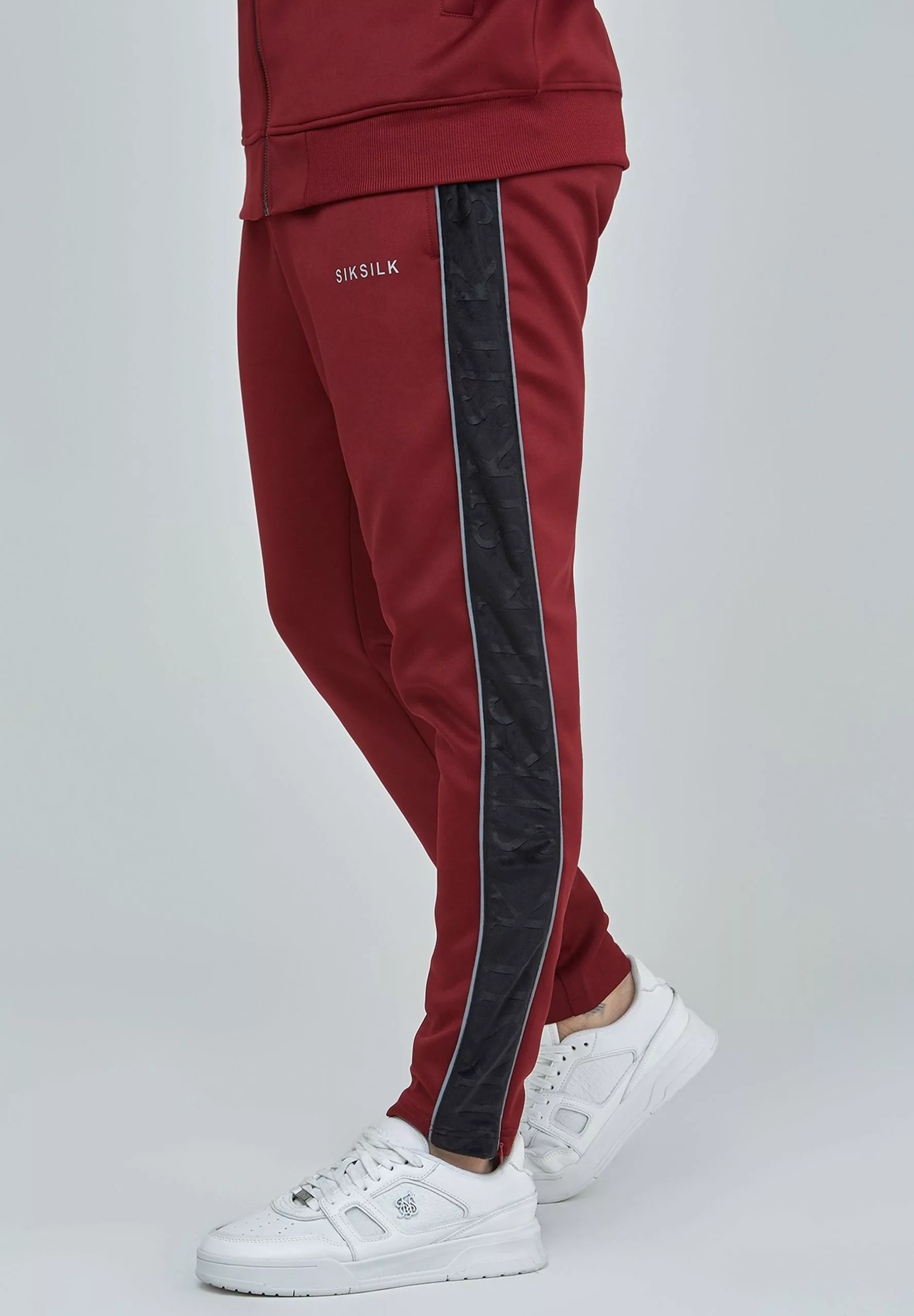 SikSilk Velour Panelled- Trainingsbroek - Burgundy 6 SikSilk Velour Panelled- Trainingsbroek - Burgundy - Afbeelding 4