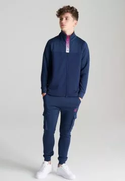SikSilk Sweater Met Rits - Navy & Pink -Outlet SikSilk Winkel 939a83b85f174248add4072a910dfa9c