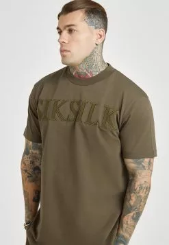 Voorkant 35 SikSilk Applique Logo - T-Shirt Print - Khaki