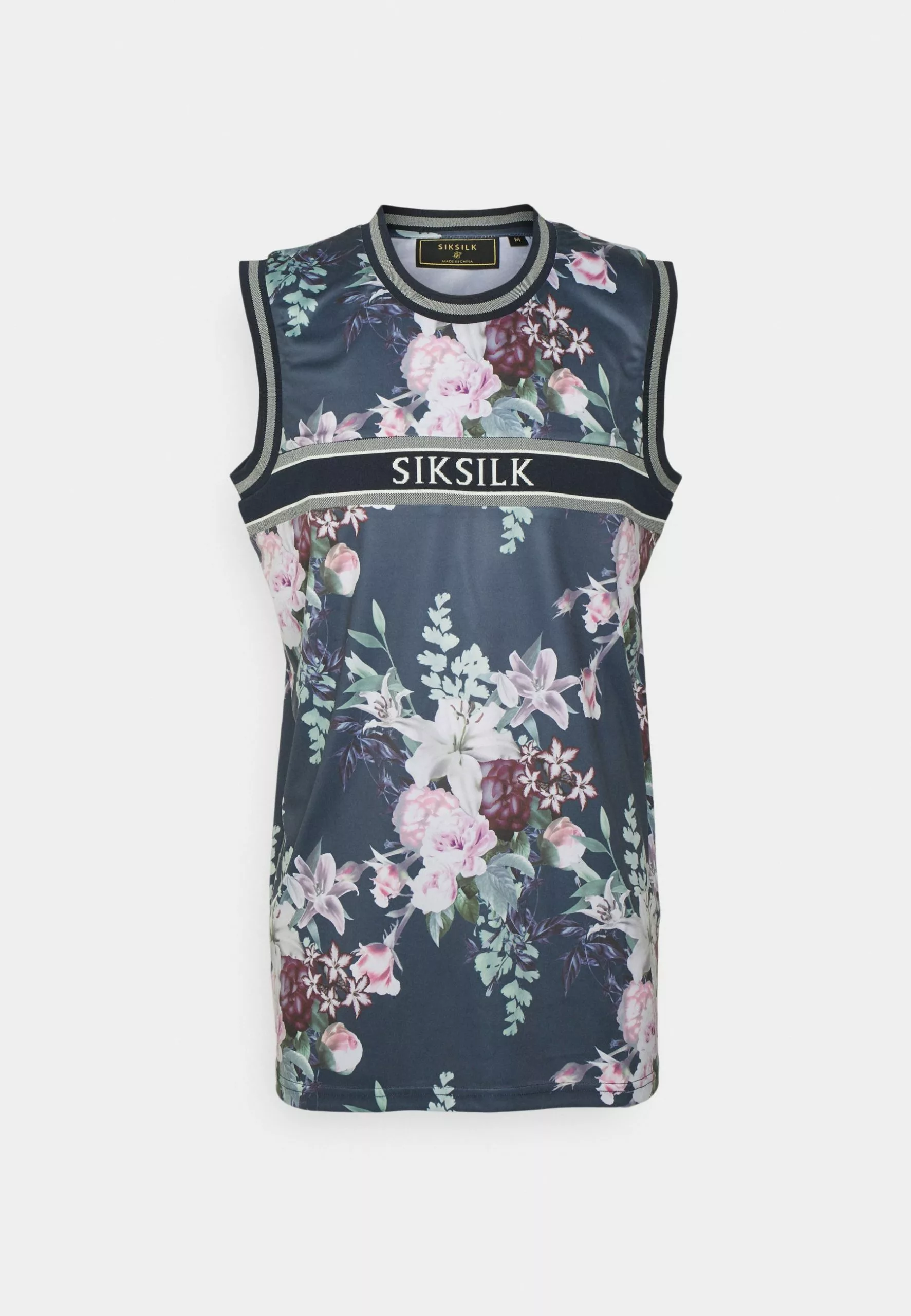 SikSilk Botanical Vest - Top - Navy 6 SikSilk Botanical Vest - Top - Navy - Afbeelding 4