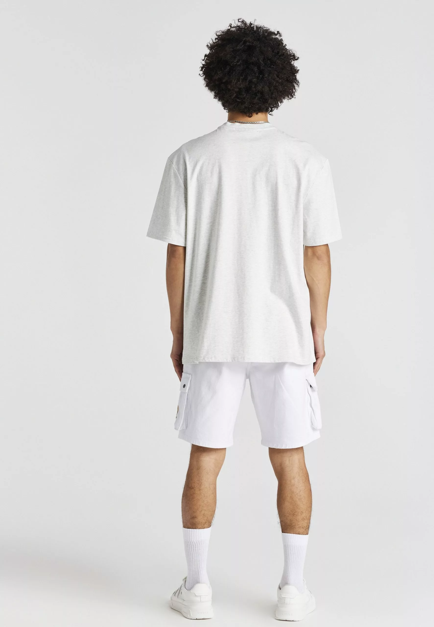 SikSilk Oversized Chain- T-Shirt Print - Snow Marl 5 SikSilk Oversized Chain- T-Shirt Print - Snow Marl - Afbeelding 3