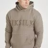 SikSilk Applique Logo Relaxed Fit Hoodie - Sweater - Washed Brown -Outlet SikSilk Winkel 9ded0d936a8348e2b977696e56f7109b